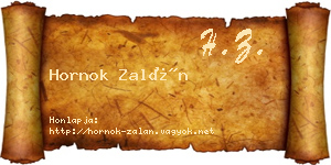 Hornok Zalán névjegykártya